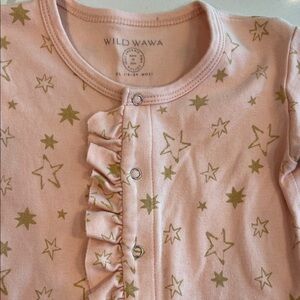 Wild Wawa Pink Star Print Kids Footie